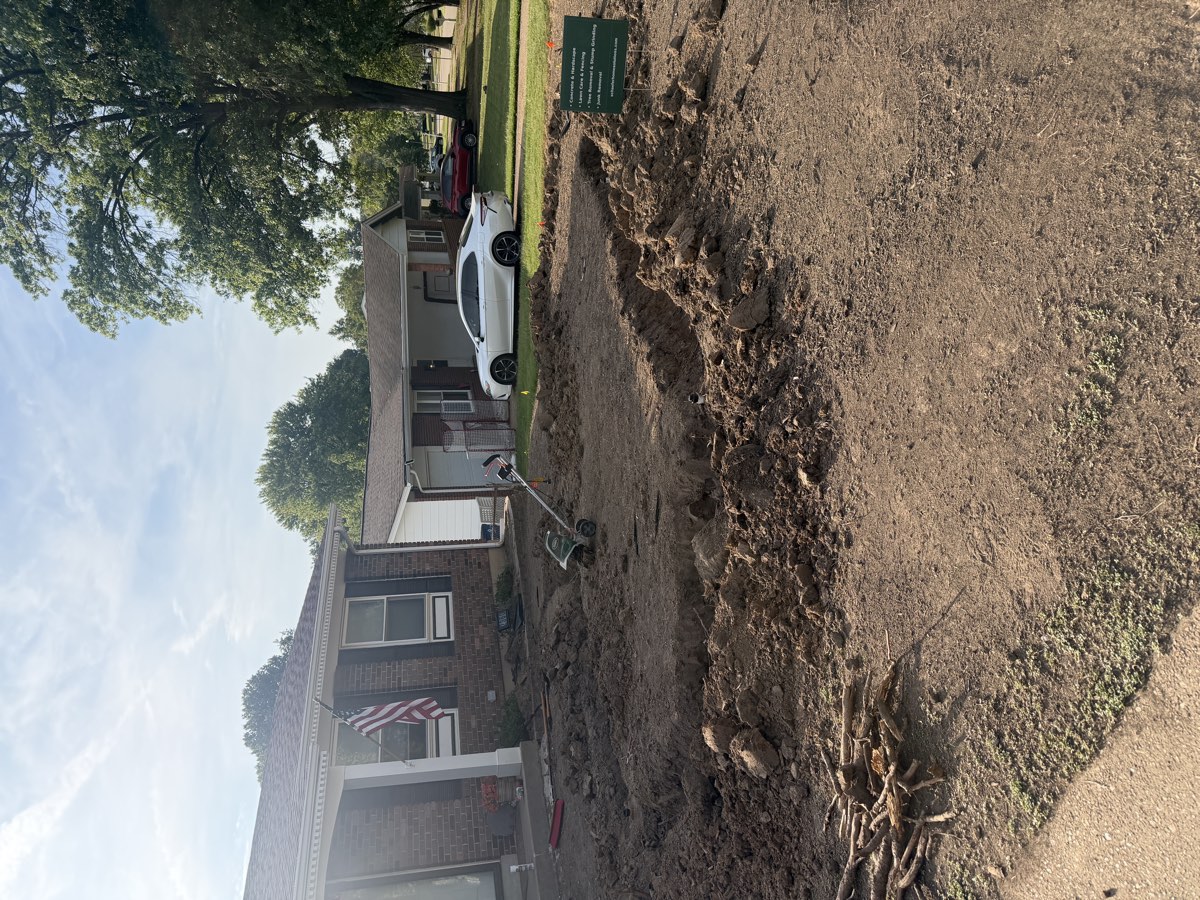 Lawn renovation during photo 1, tilled soil